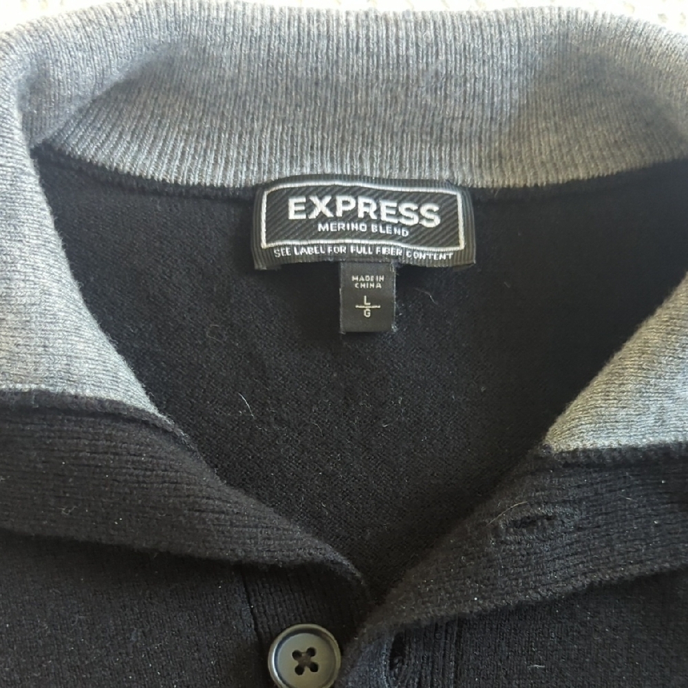 Express Black Merino Blend Men's Shirt